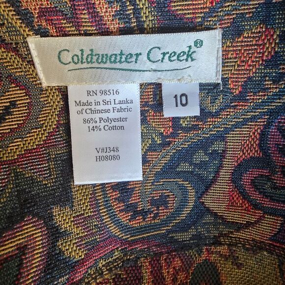 COLDWATER CREEK Paisley Patterned Women's Jacket Blazer Size 10 Embellished - Picture 6 of 6